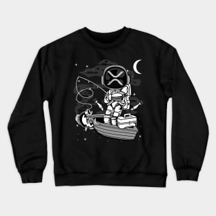 Astronaut Fishing Ripple XRP Coin To The Moon Crypto Token Cryptocurrency Blockchain Wallet Birthday Gift For Men Women Kids Crewneck Sweatshirt